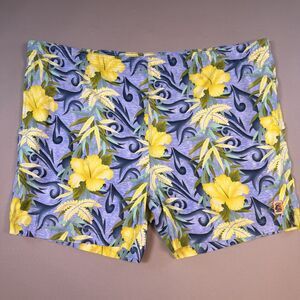 Tommy Bahama Swim Trunk Mens XXL Island Lei In Paradise 6" Short Blue/Yellow EUC